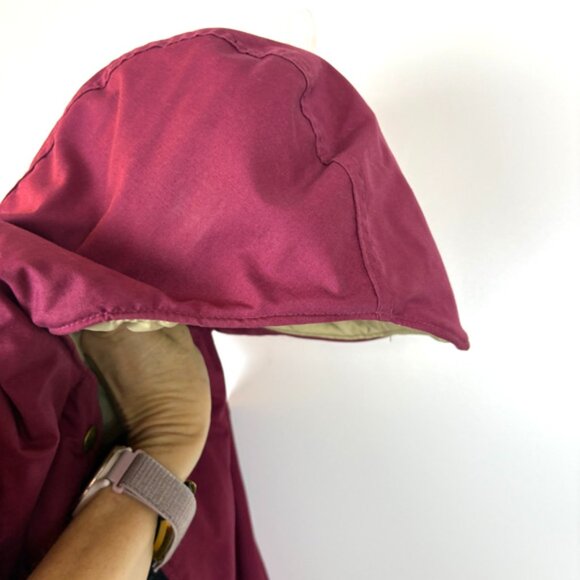 VINTAGE REI Jacket Womens Large 12 Gortex Blue Green Long Rain Coat RARE 90s - Picture 9 of 12